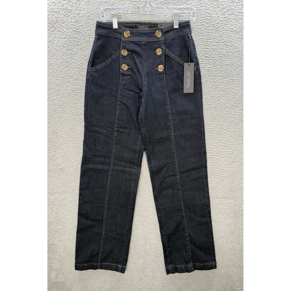 Rachel Zoe Jeans‎ Womens 2 Blue Denim High Rise Wide Leg Sailor Jean Stretch NEW